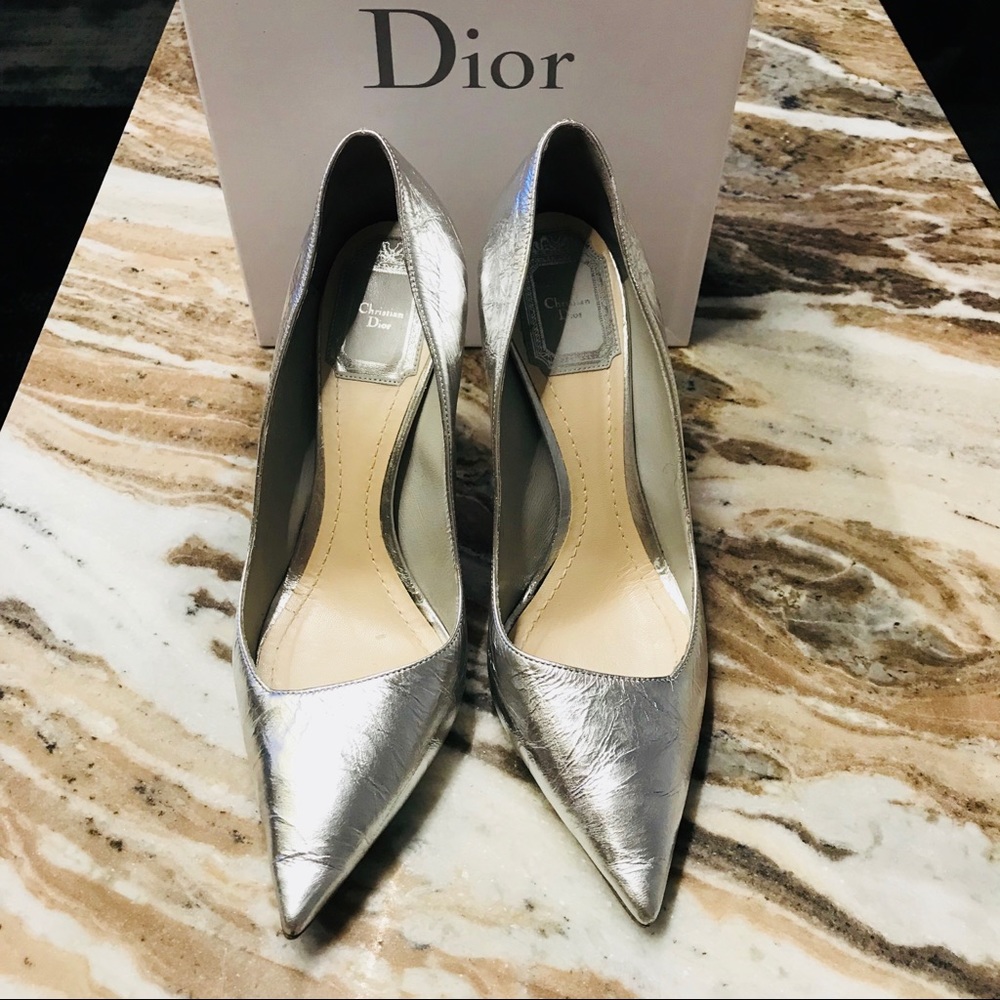 Dior Songe argent silver pump 100mm size 37.5